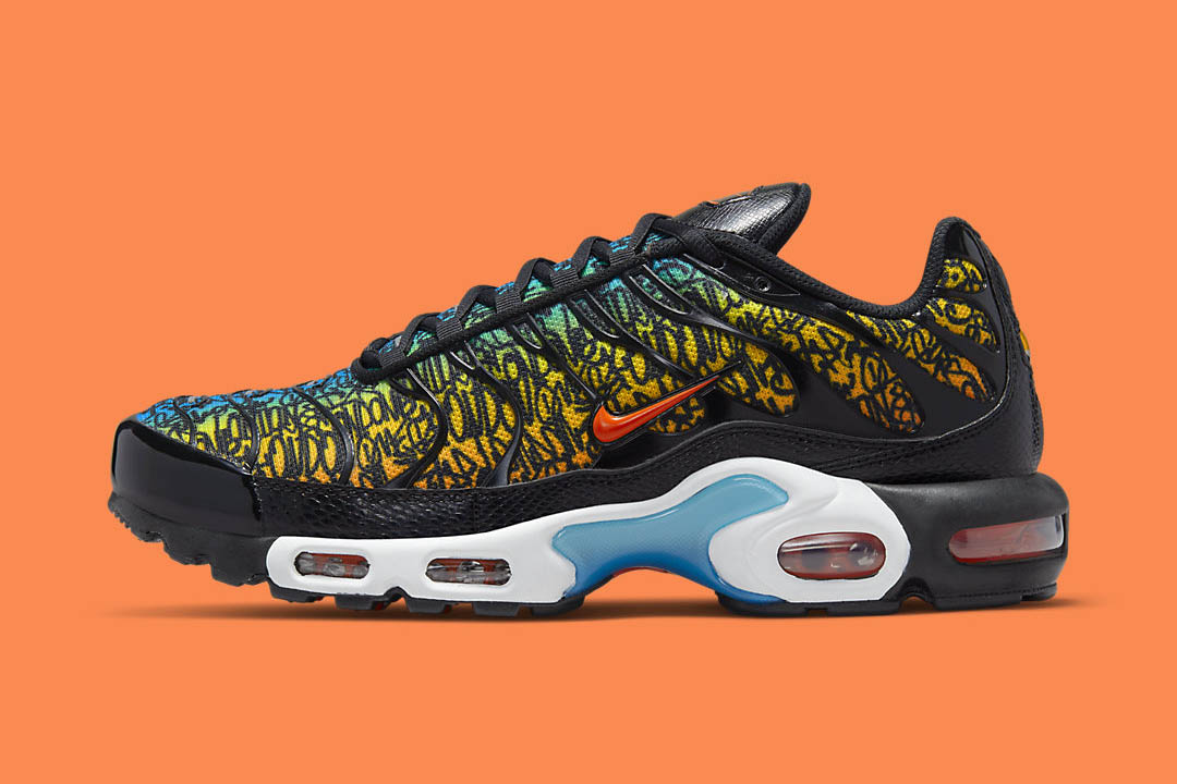 Nike Air Max Plus “Brixton” — Black / Photo Blue / Tour Yellow / Team Orange · 2022 edition