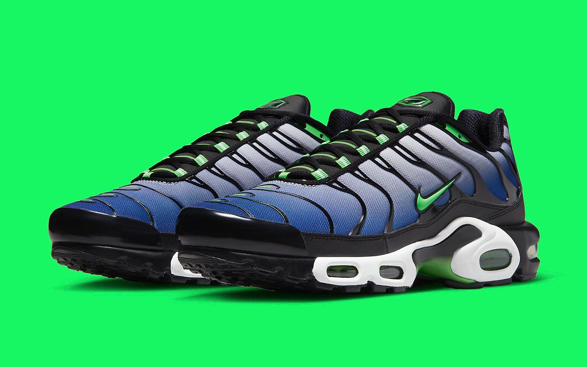 Nike Air Max Plus “Icons — Scream Green” — Black / Deep Royal / White / Scream Green · 2023 edition
