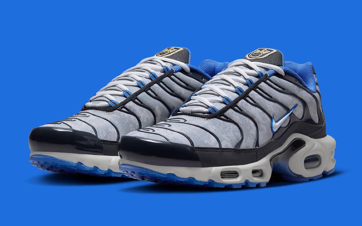 Nike Air Max Plus “Social F.C.” — Grey / Royal Blue / Black · 2022 edition